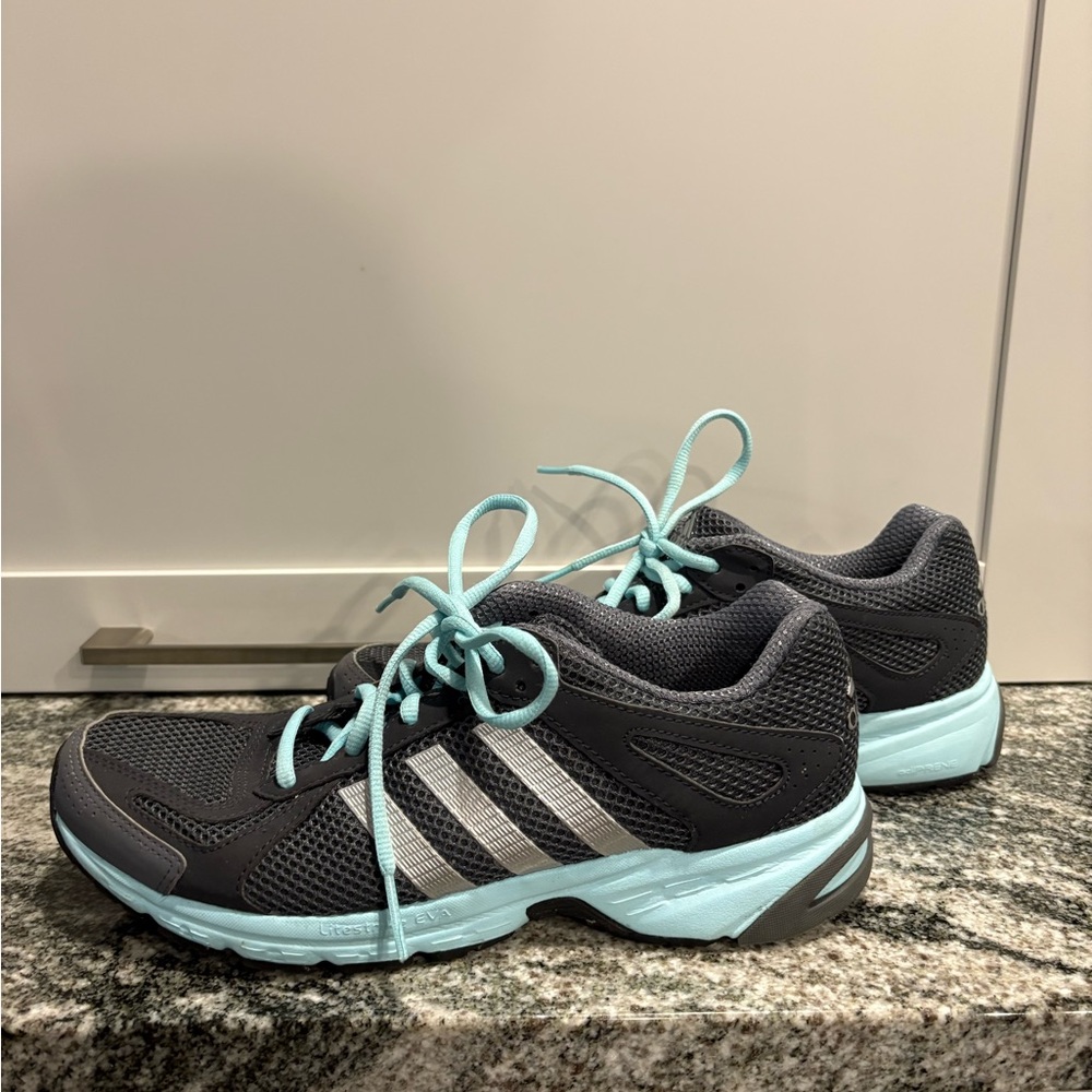 Adidas Women's Black and Light Blue Athletic Shoes